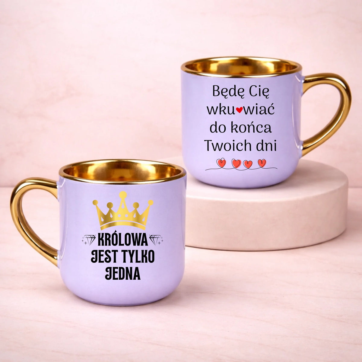 kubek z własnym nadrukiem 400ml personalizowane prezenty pl fioletowy