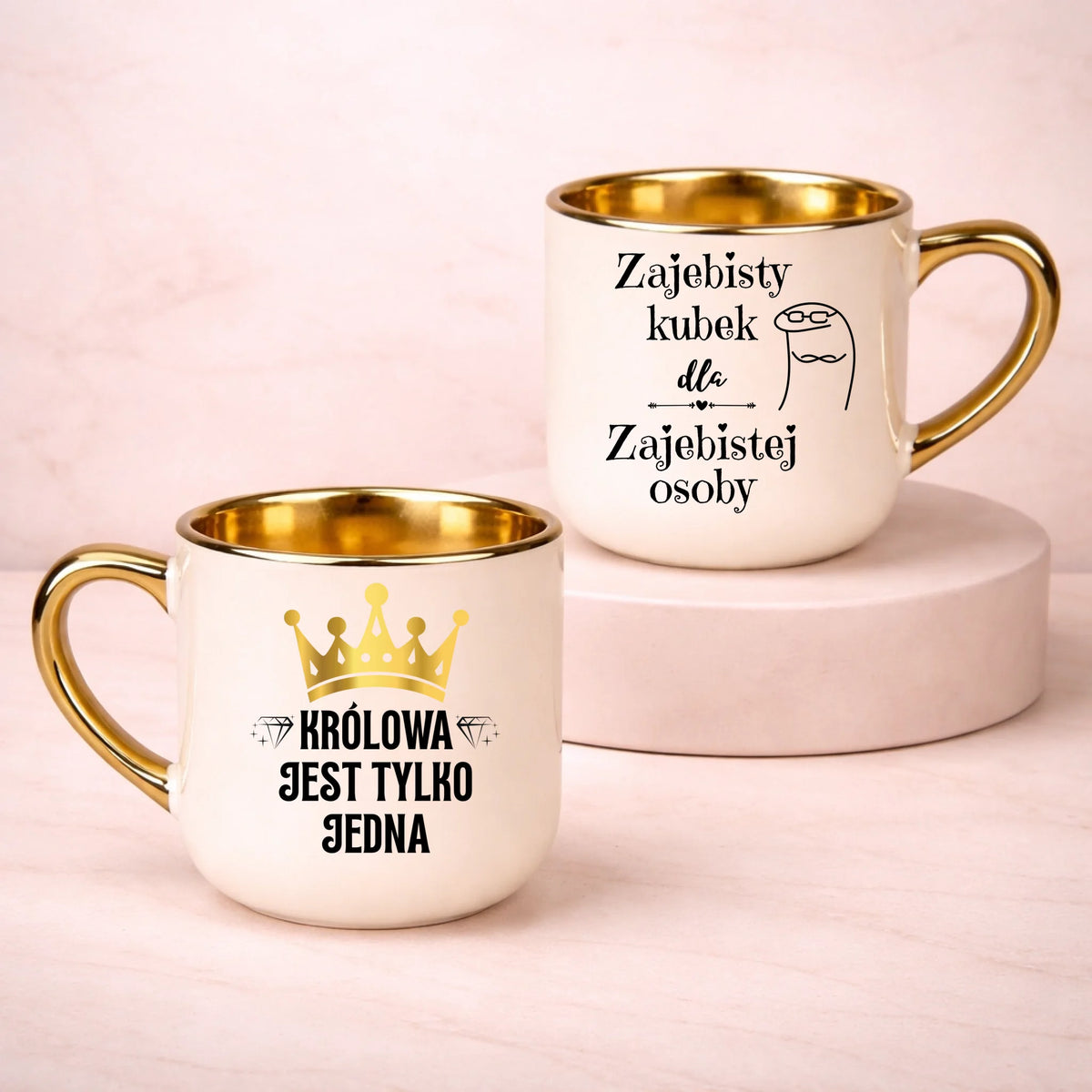 kubek z własnym nadrukiem 400ml personalizowane prezenty pl kremowy