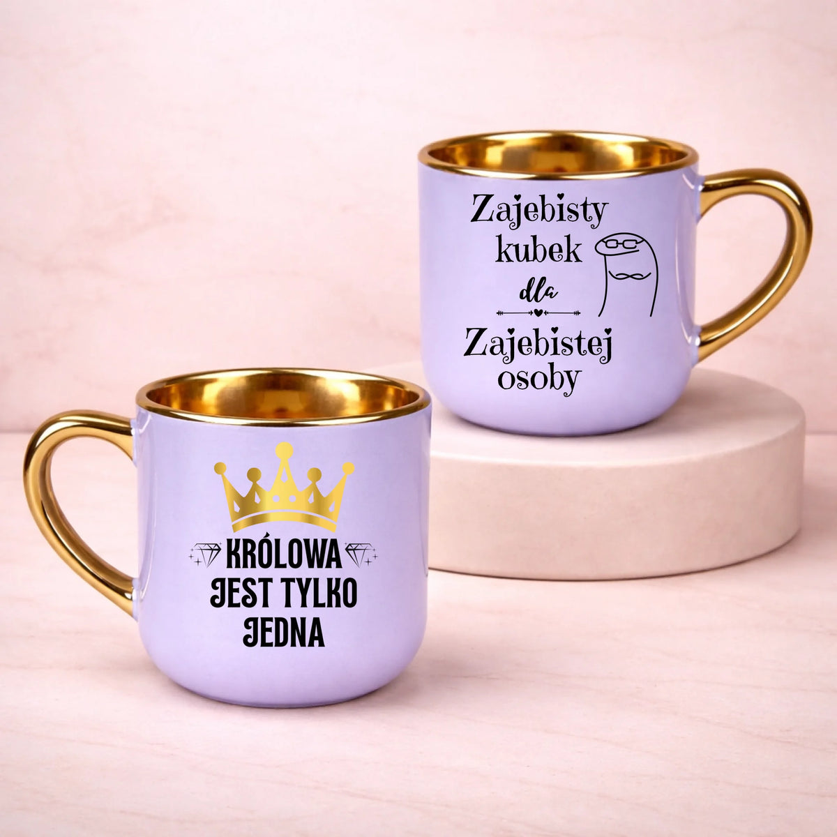 kubek z własnym nadrukiem 400ml personalizowane prezenty pl fioletowy