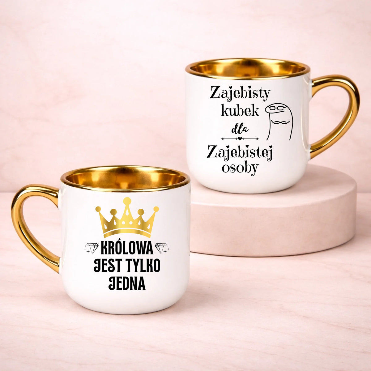 kubek z własnym nadrukiem 400ml personalizowane prezenty pl bialy