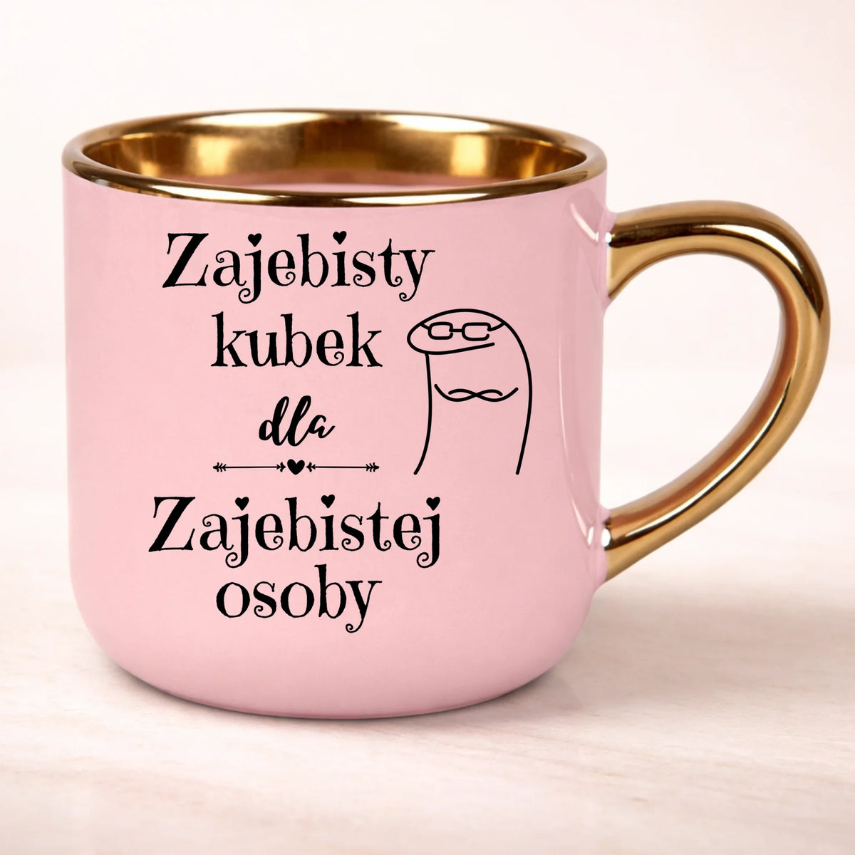 kubek personalizowany z nadrukiem 400ml rozowy