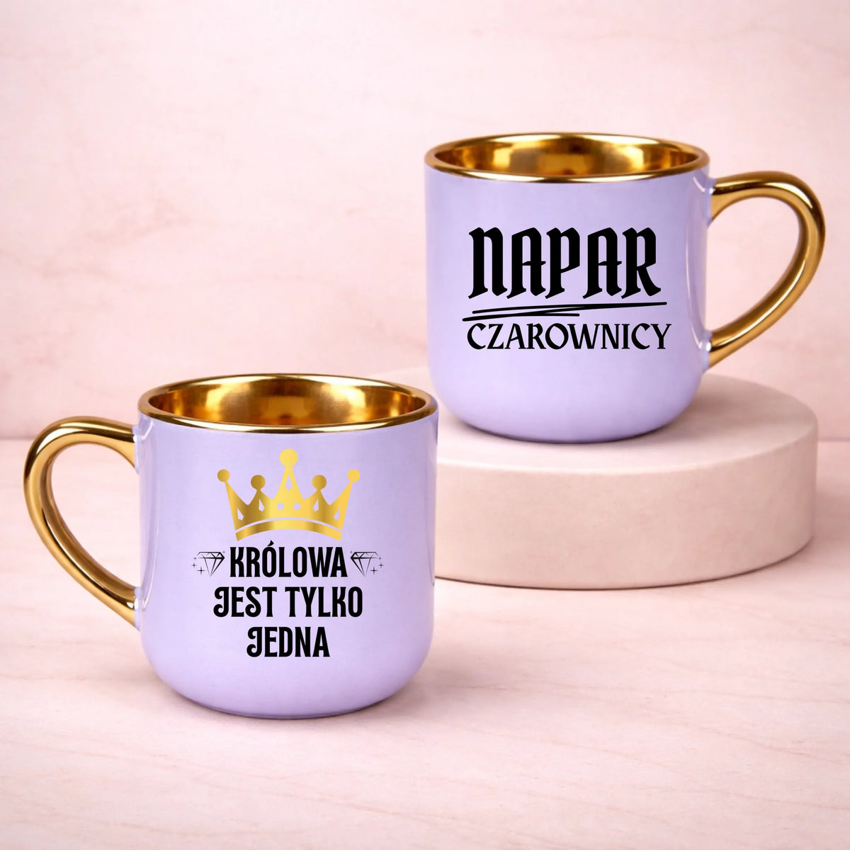 kubek z własnym nadrukiem 400ml personalizowane prezenty pl fioletowy