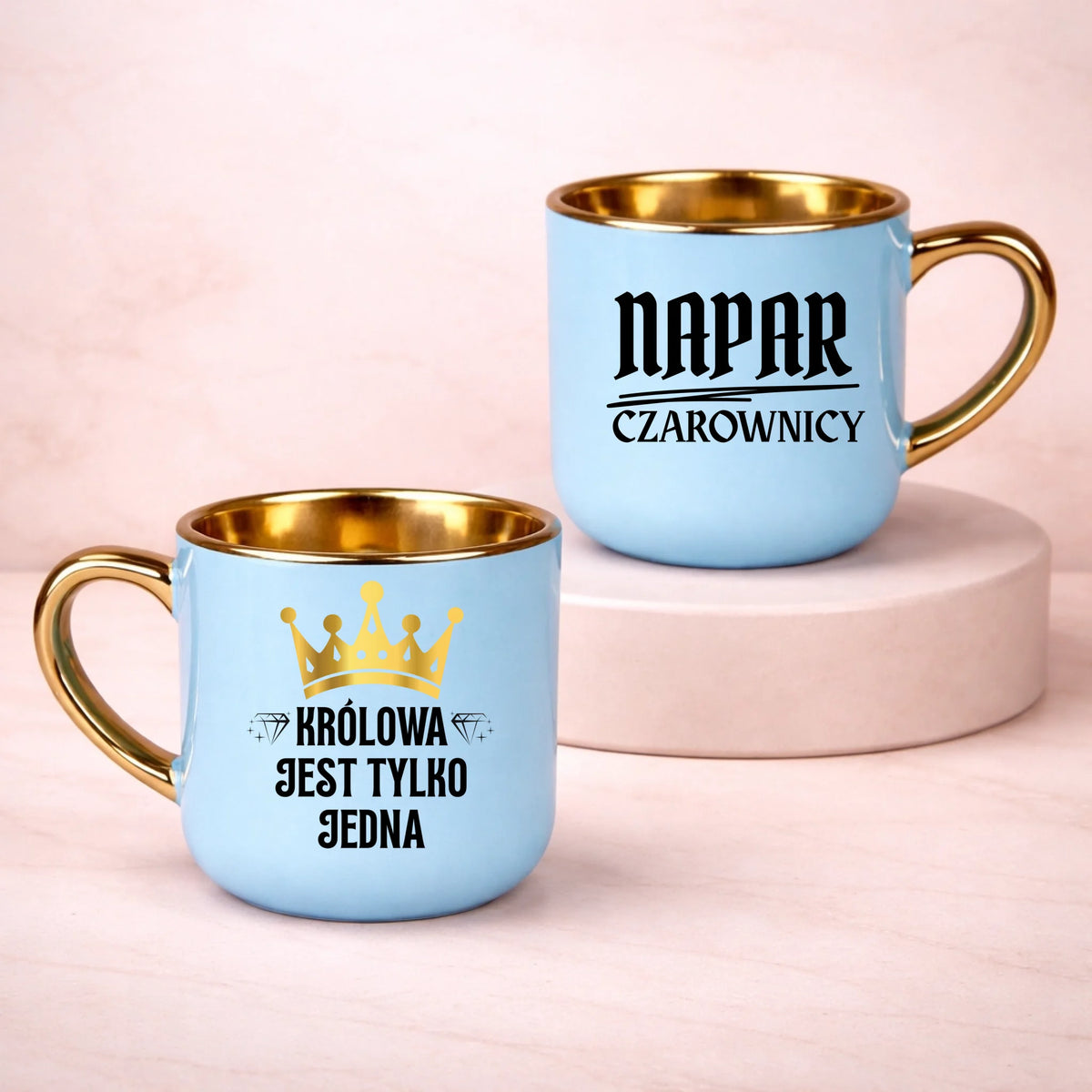 kubek z własnym nadrukiem 400ml personalizowane prezenty pl niebieski