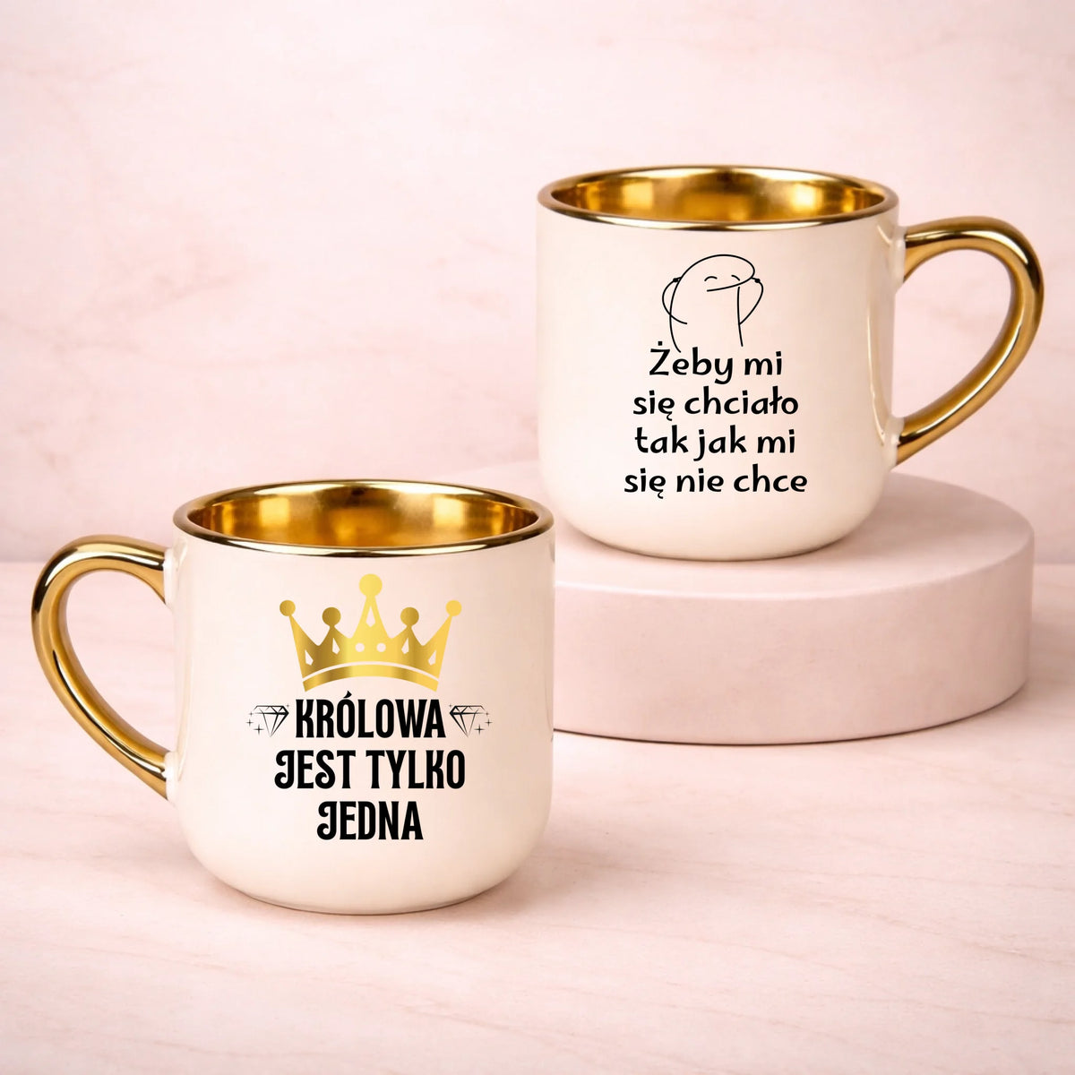 kubek z własnym nadrukiem 400ml personalizowane prezenty pl kremowy