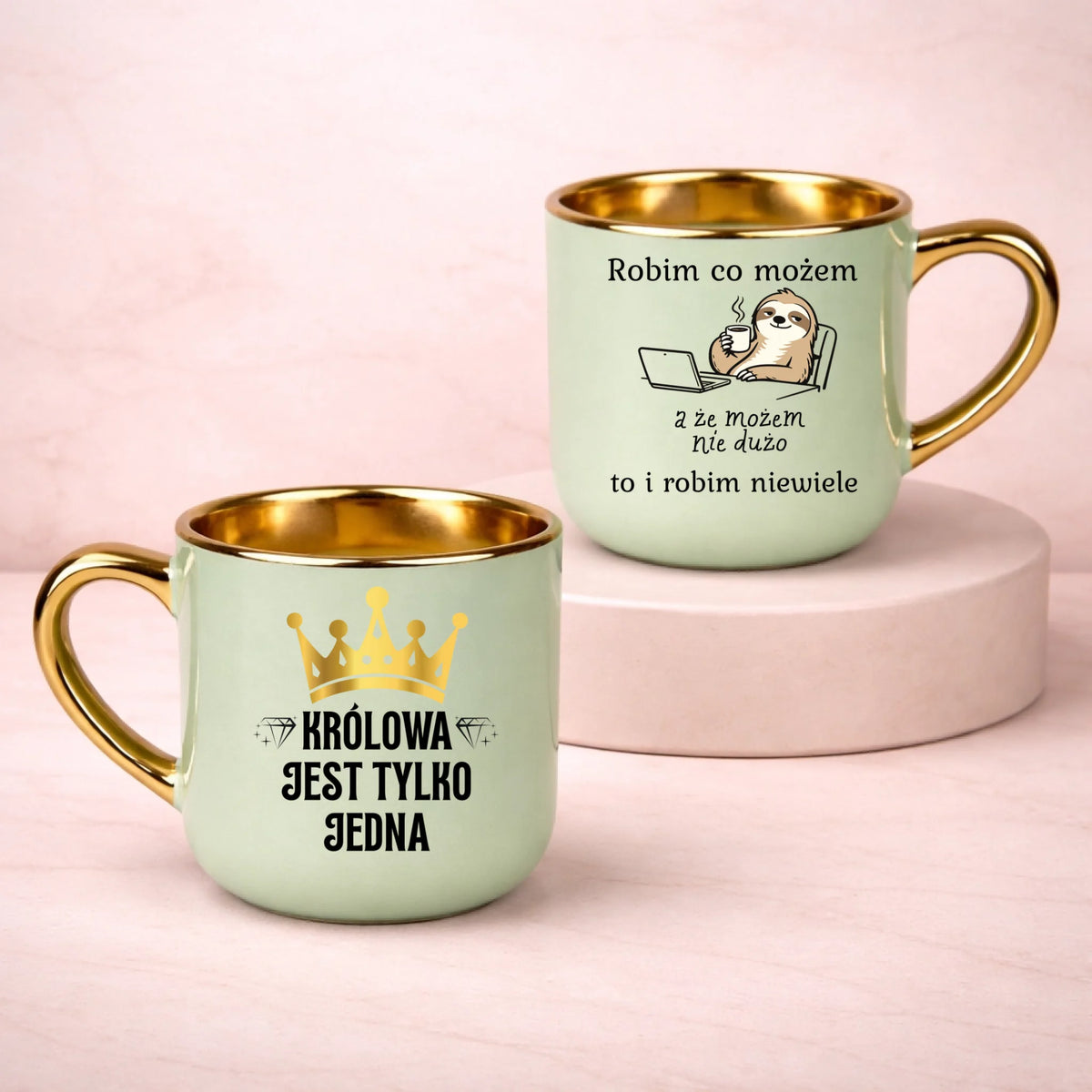 kubek z własnym nadrukiem 400ml personalizowane prezenty pl zielony