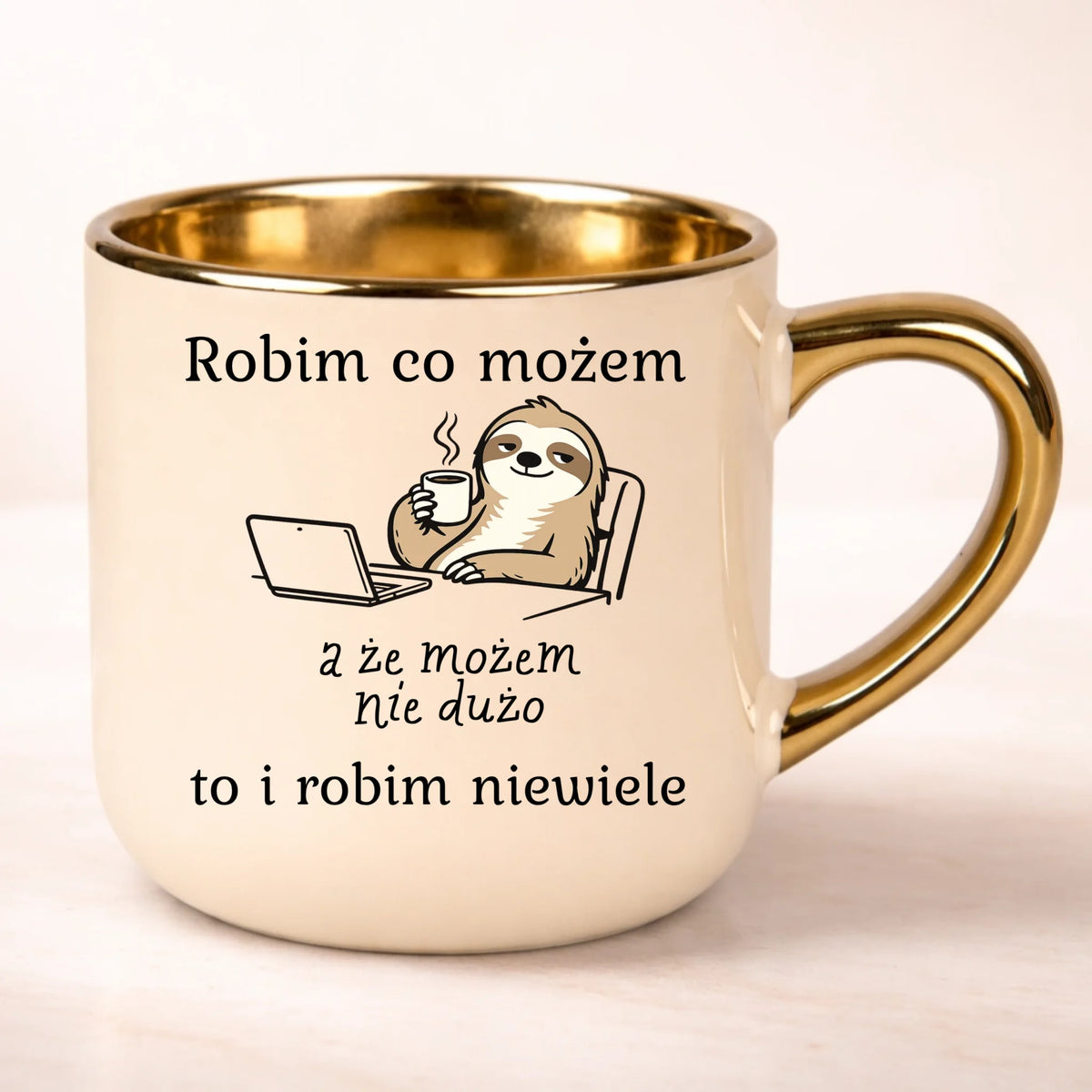kubek personalizowany z nadrukiem 400ml kremowy