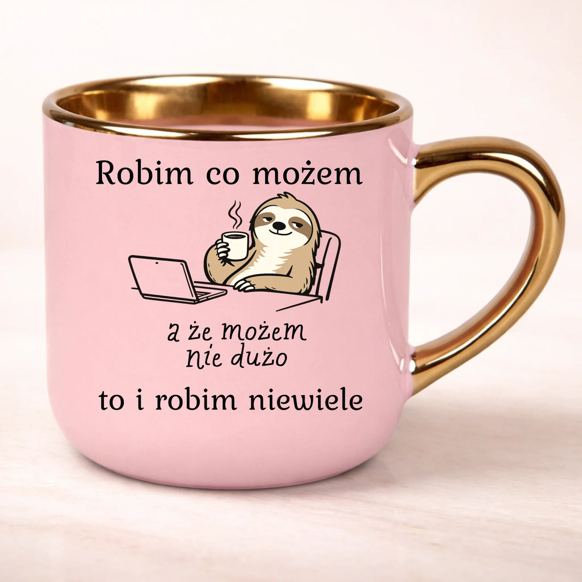 kubek personalizowany z nadrukiem 400ml rozowy