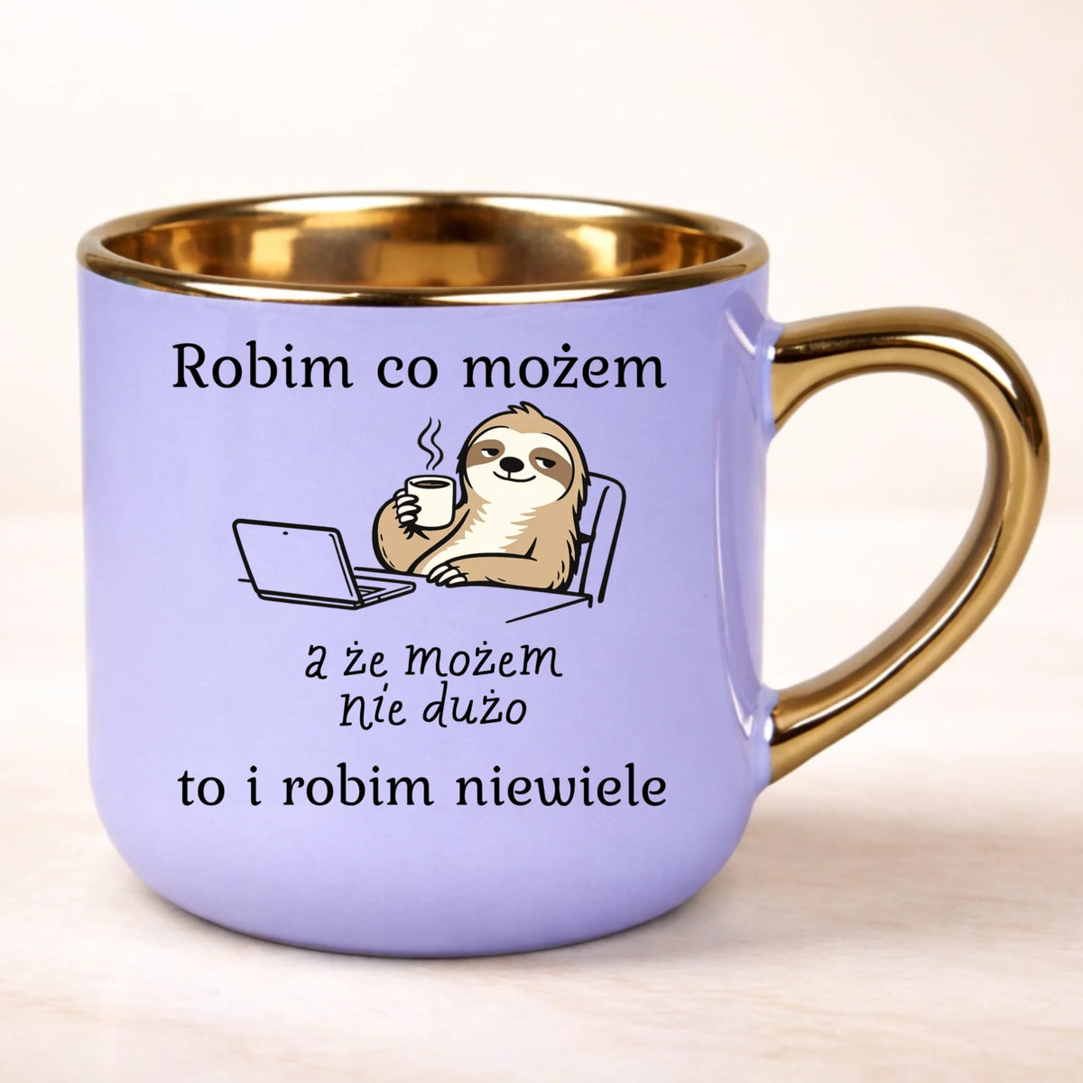 kubek personalizowany z nadrukiem 400ml fioletowy