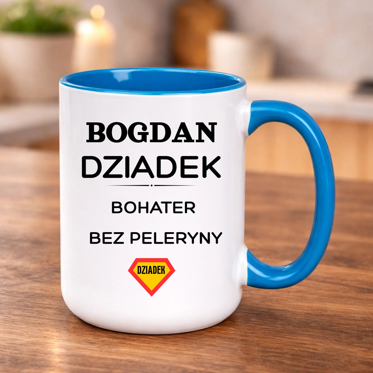 Kubek dla Dziadka z nadrukiem Dziadek bohater bez peleryny 440ml