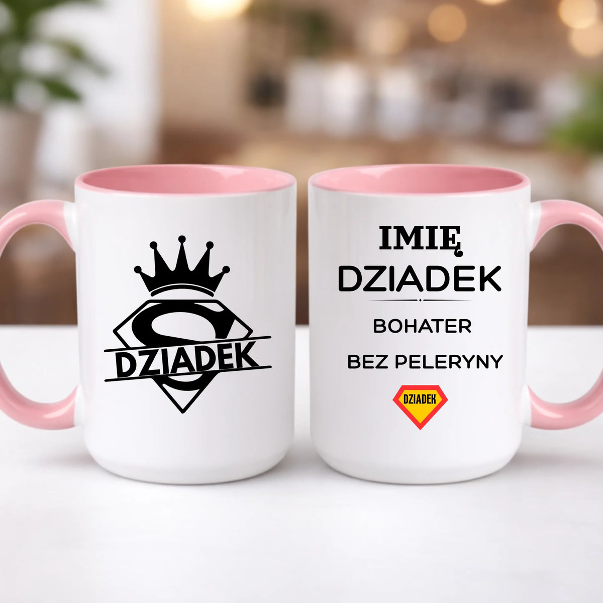 kubek z własnym nadrukiem 440ml personalizowane prezenty pl różowy