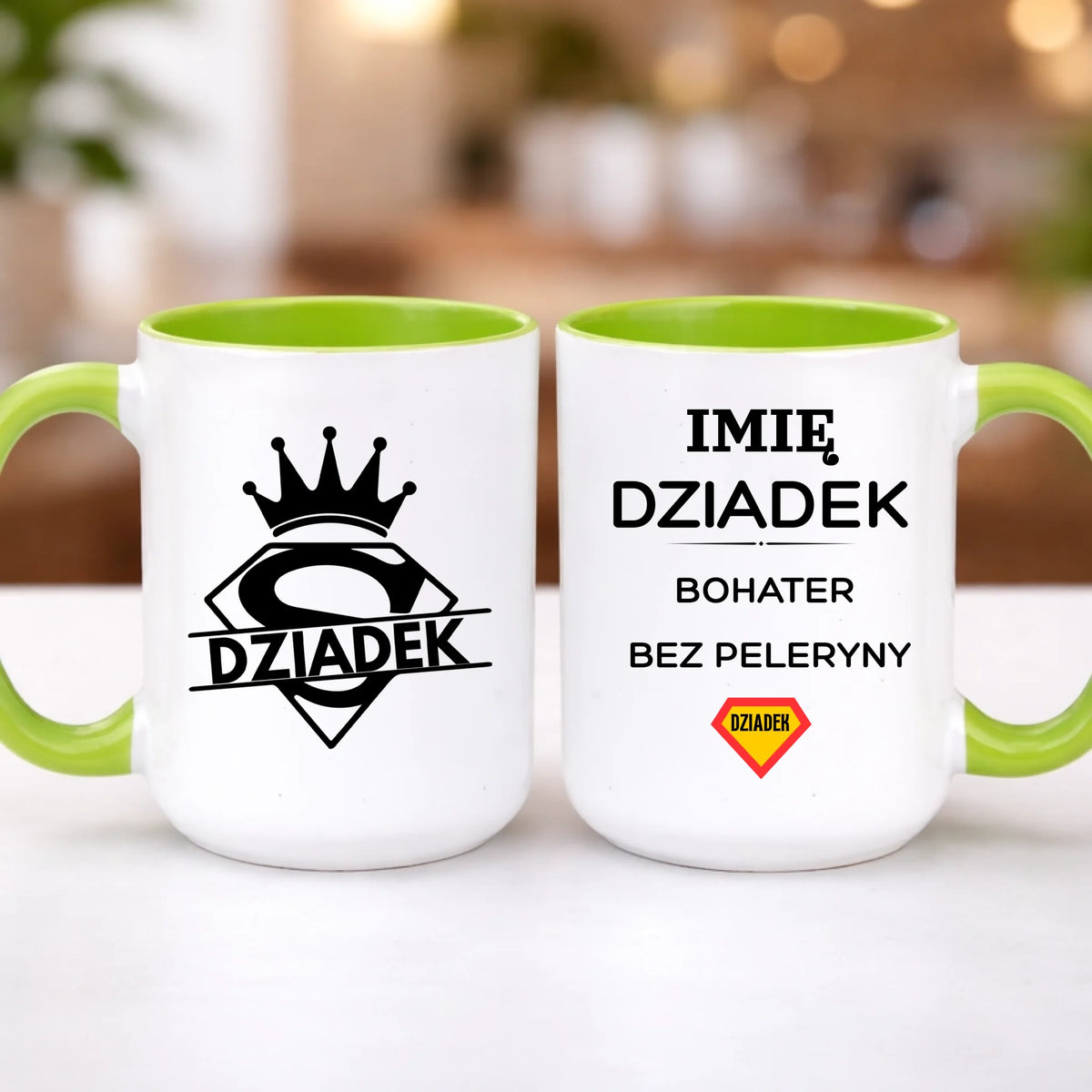 kubek z własnym nadrukiem 440ml personalizowane prezenty pl zielony