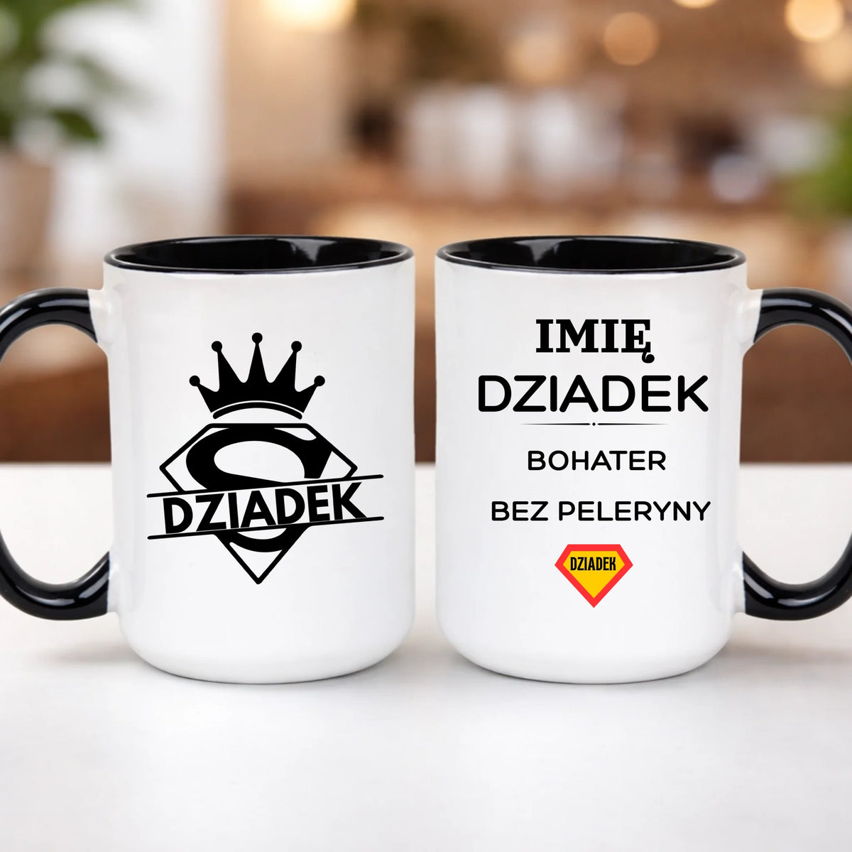 kubek z własnym nadrukiem 440ml personalizowane prezenty pl czarny