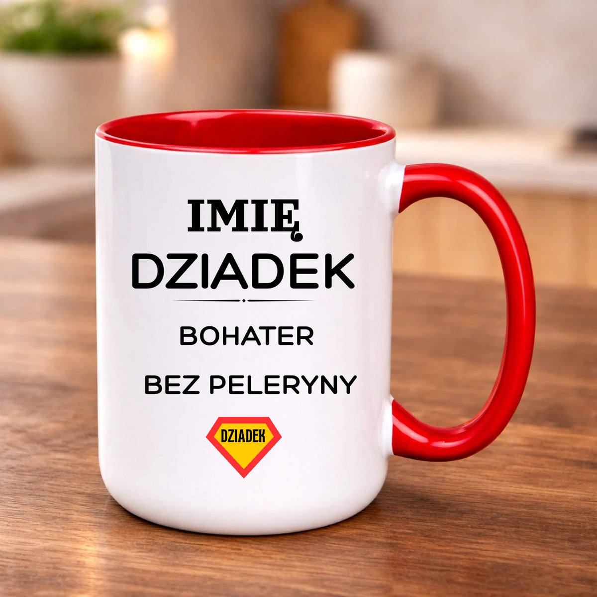 kubek z własnym nadrukiem 440ml personalizowane prezenty pl czerwony