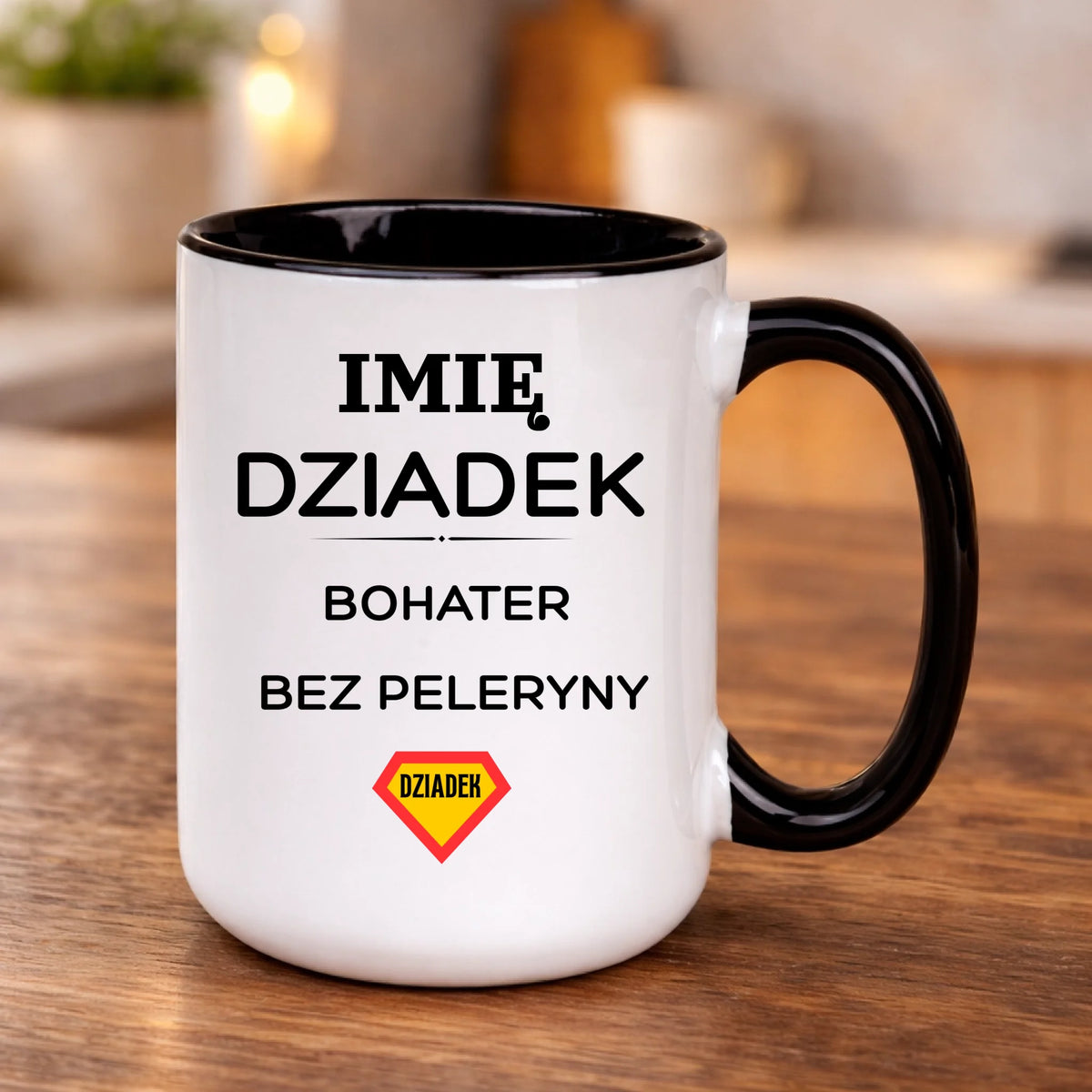 kubek z własnym nadrukiem 440ml personalizowane prezenty pl czarny