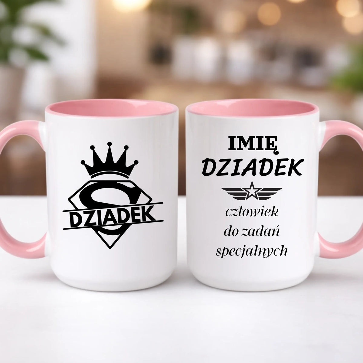 kubek z własnym nadrukiem 440ml personalizowane prezenty pl różowy