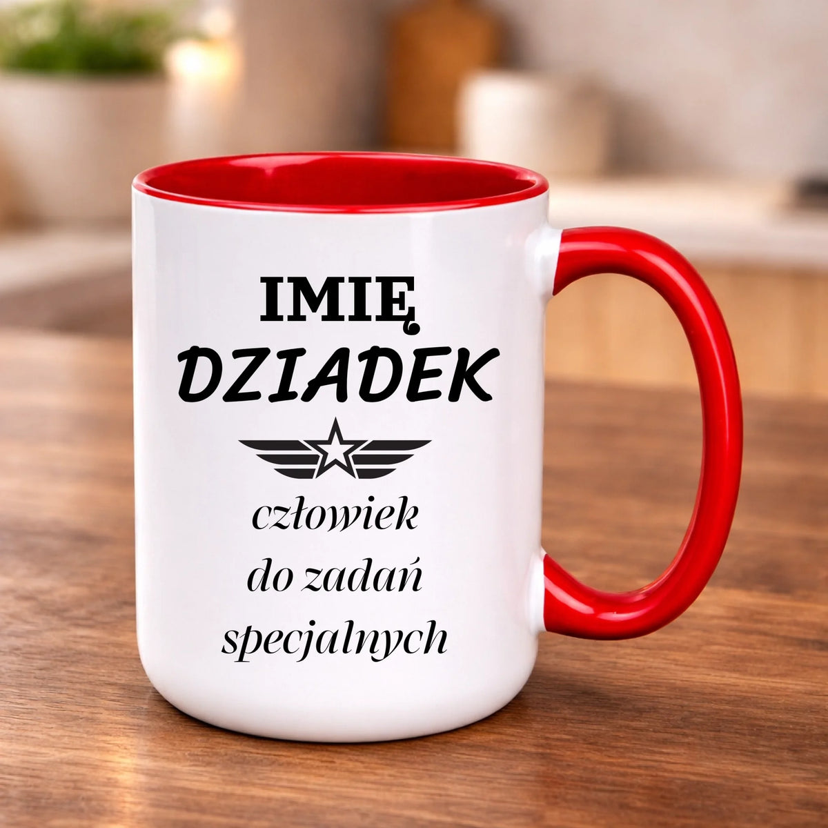kubek z własnym nadrukiem 440ml personalizowane prezenty pl czerwony
