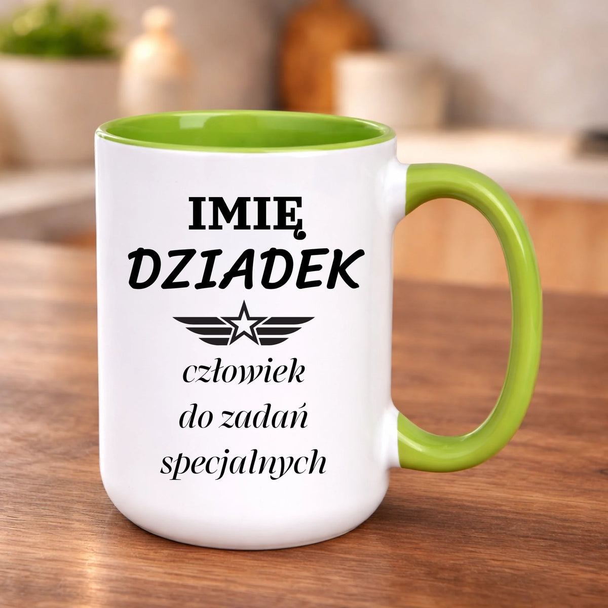 kubek z własnym nadrukiem 440ml personalizowane prezenty pl zielony