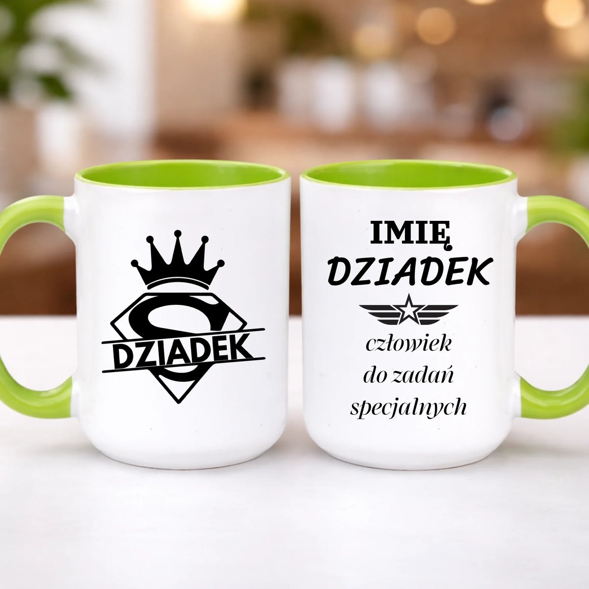 kubek z własnym nadrukiem 440ml personalizowane prezenty pl zielony