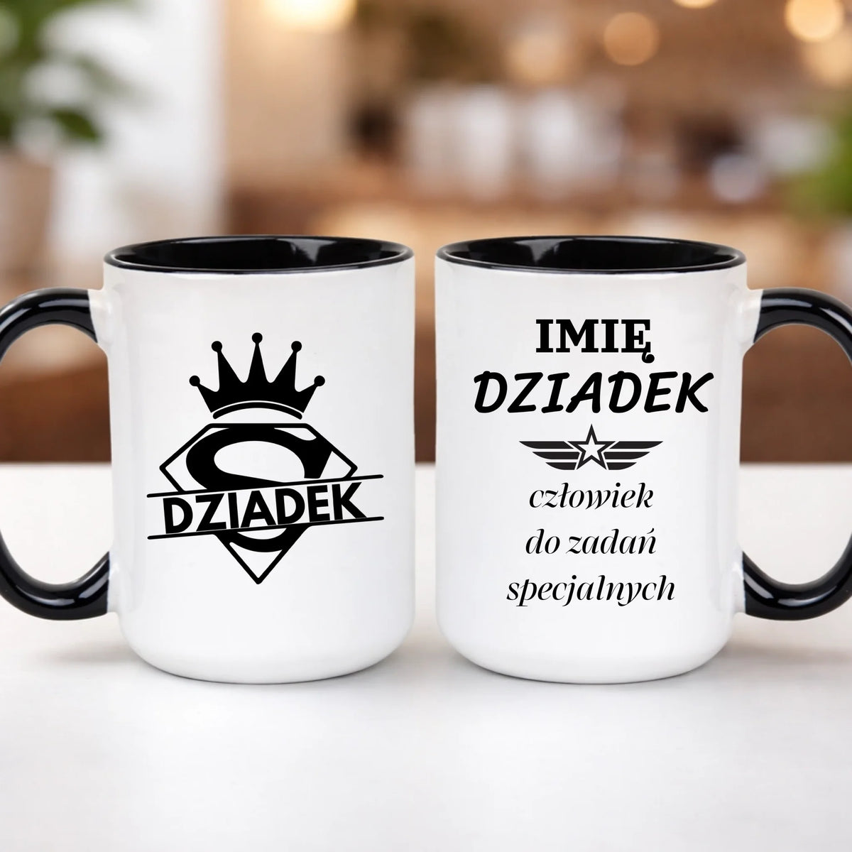 kubek z własnym nadrukiem 440ml personalizowane prezenty pl czarny