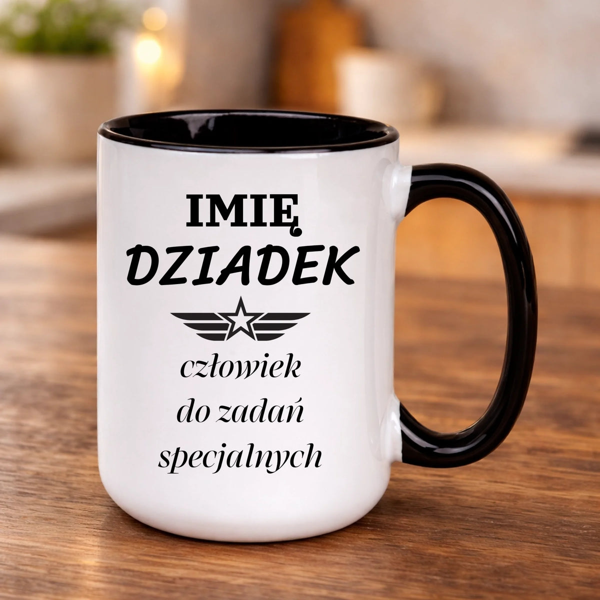 kubek z własnym nadrukiem 440ml personalizowane prezenty pl czarny
