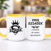 kubek z własnym nadrukiem 440ml personalizowane prezenty pl żółty