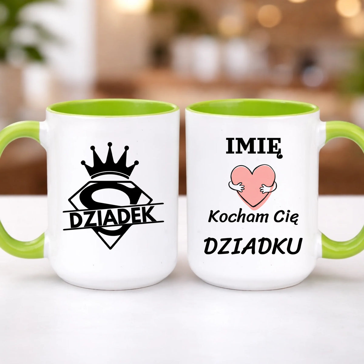 kubek z własnym nadrukiem 440ml personalizowane prezenty pl zielony