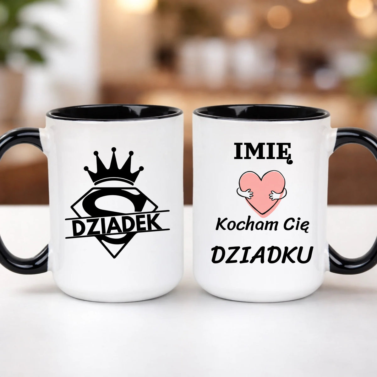 kubek z własnym nadrukiem 440ml personalizowane prezenty pl czarny