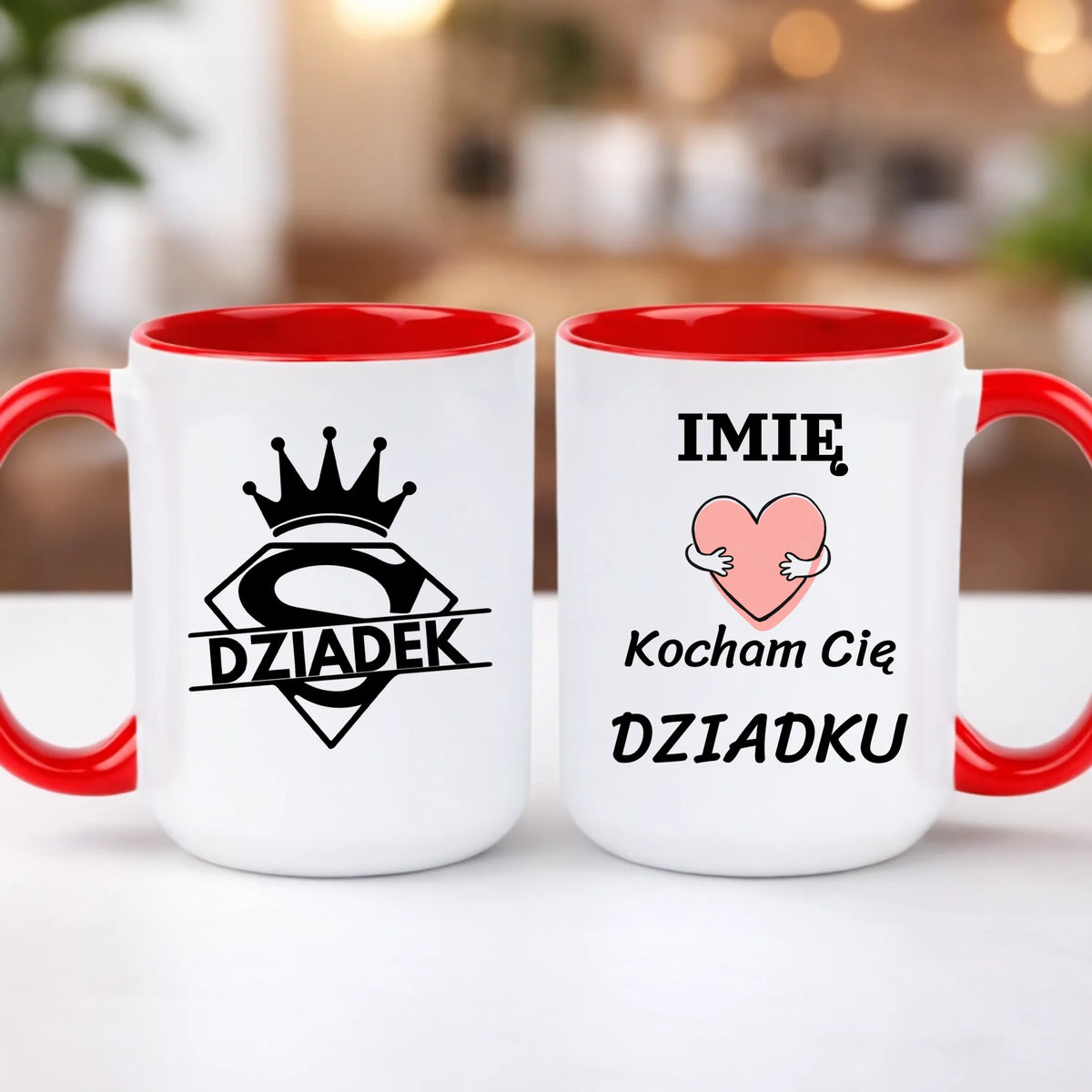 kubek z własnym nadrukiem 440ml personalizowane prezenty pl czerwony