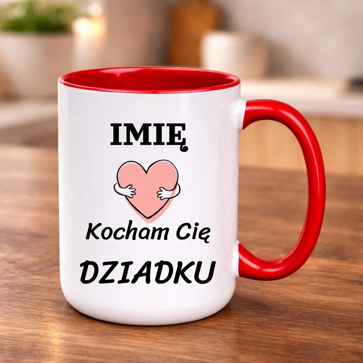 kubek z własnym nadrukiem 440ml personalizowane prezenty pl czerwony