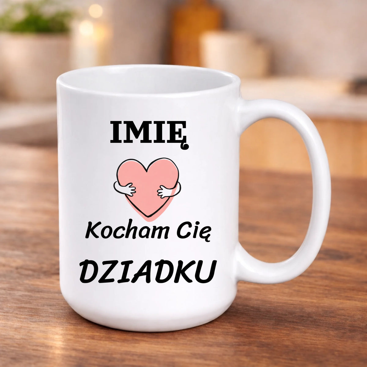 kubek z własnym nadrukiem 440ml personalizowane prezenty pl bialy