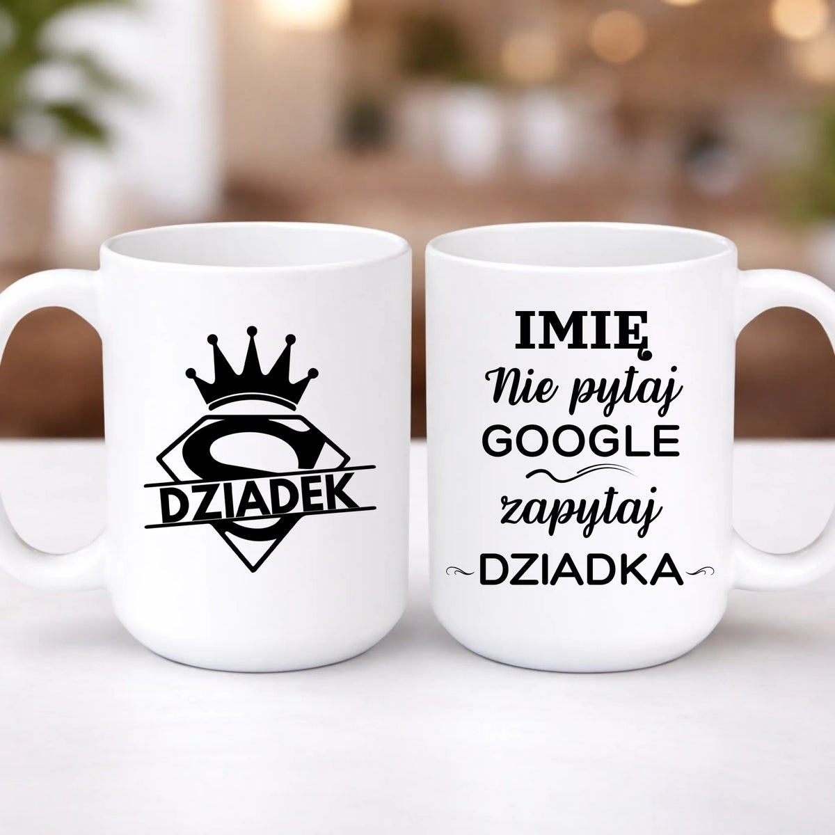 kubek z własnym nadrukiem 440ml personalizowane prezenty pl bialy