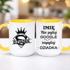 kubek z własnym nadrukiem 440ml personalizowane prezenty pl żółty