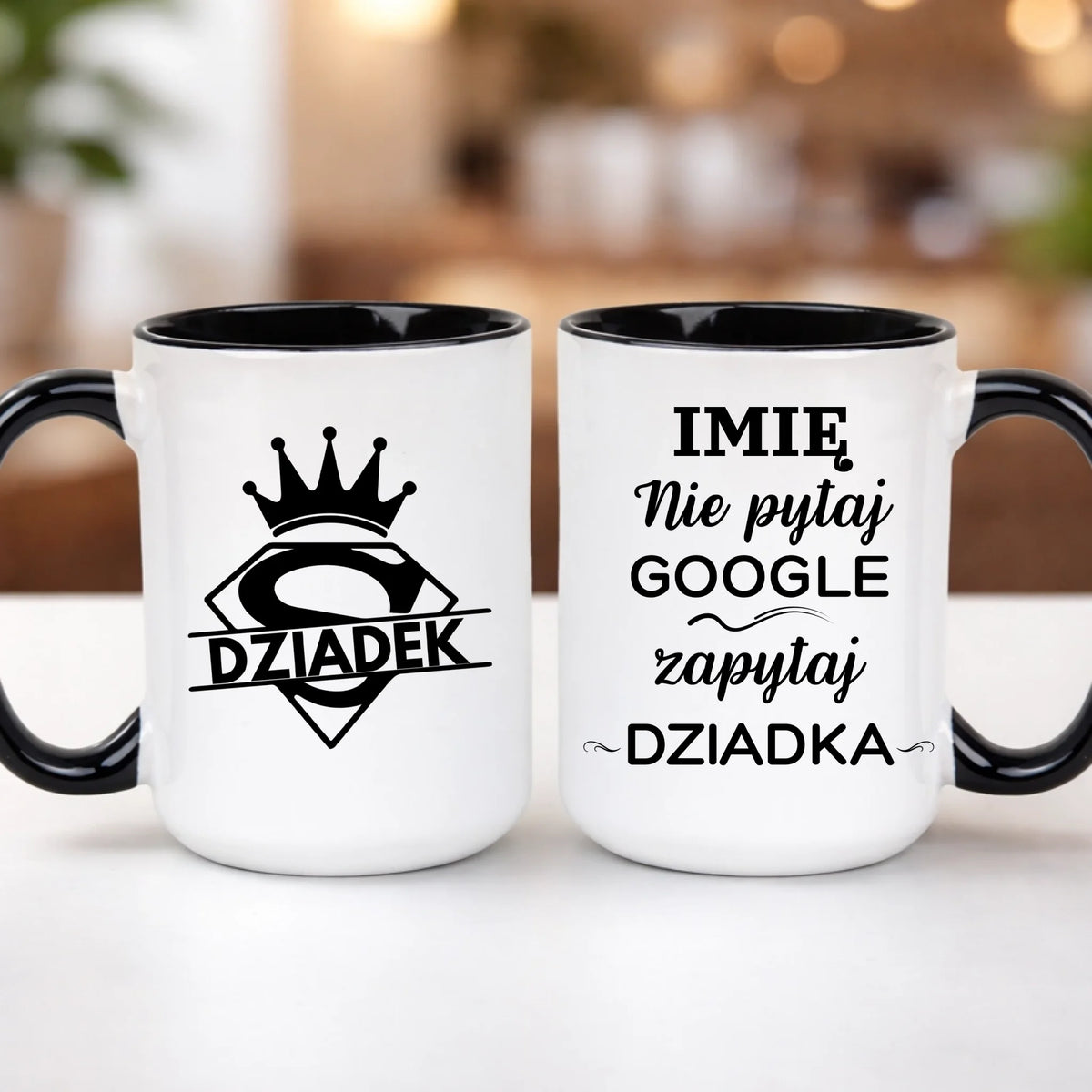 kubek z własnym nadrukiem 440ml personalizowane prezenty pl czarny