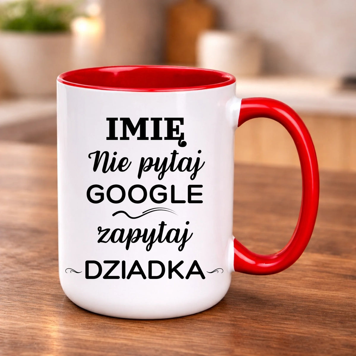 kubek z własnym nadrukiem 440ml personalizowane prezenty pl czerwony