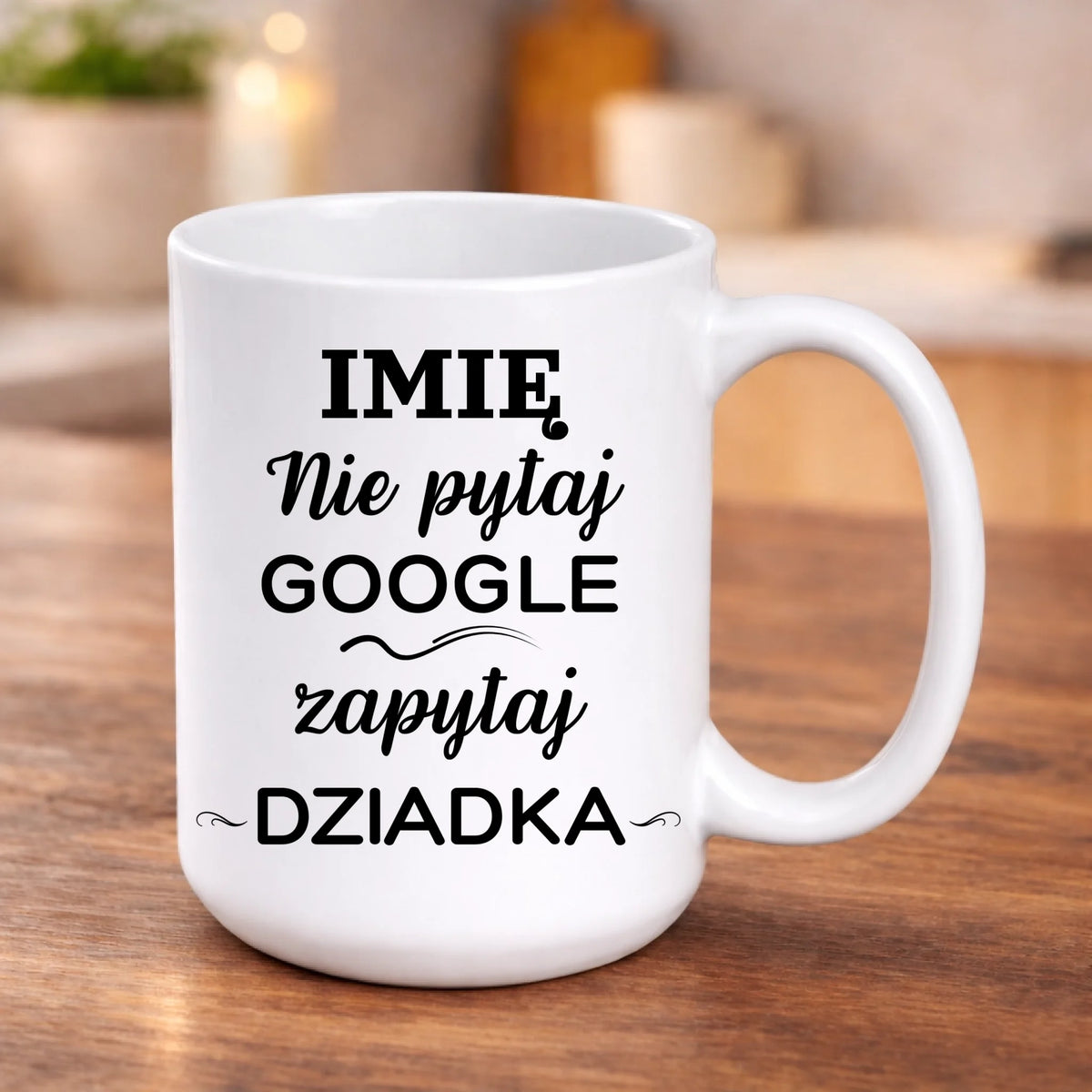 kubek z własnym nadrukiem 440ml personalizowane prezenty pl bialy