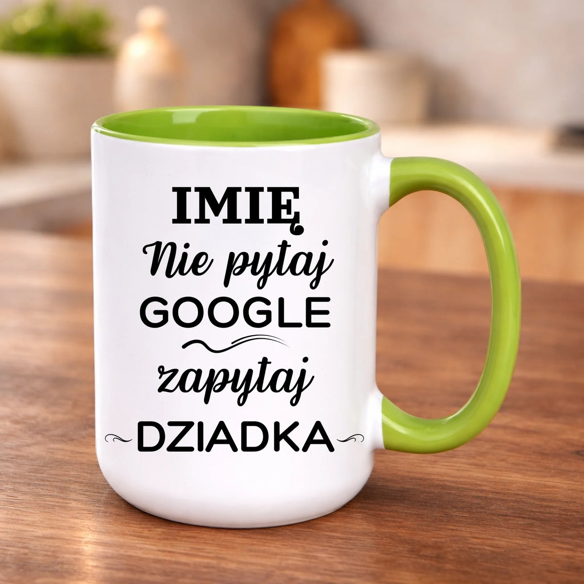 kubek z własnym nadrukiem 440ml personalizowane prezenty pl zielony