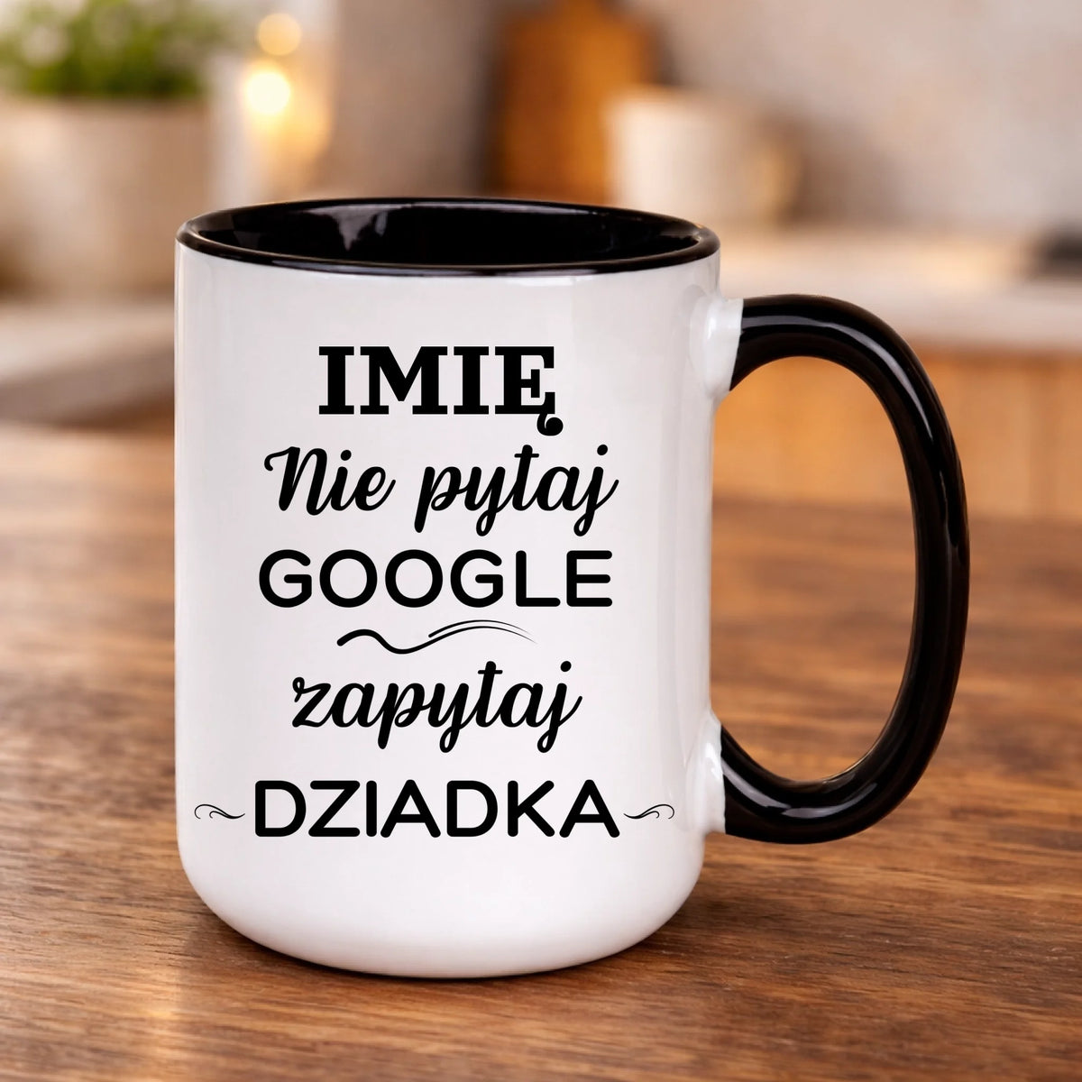 kubek z własnym nadrukiem 440ml personalizowane prezenty pl czarny