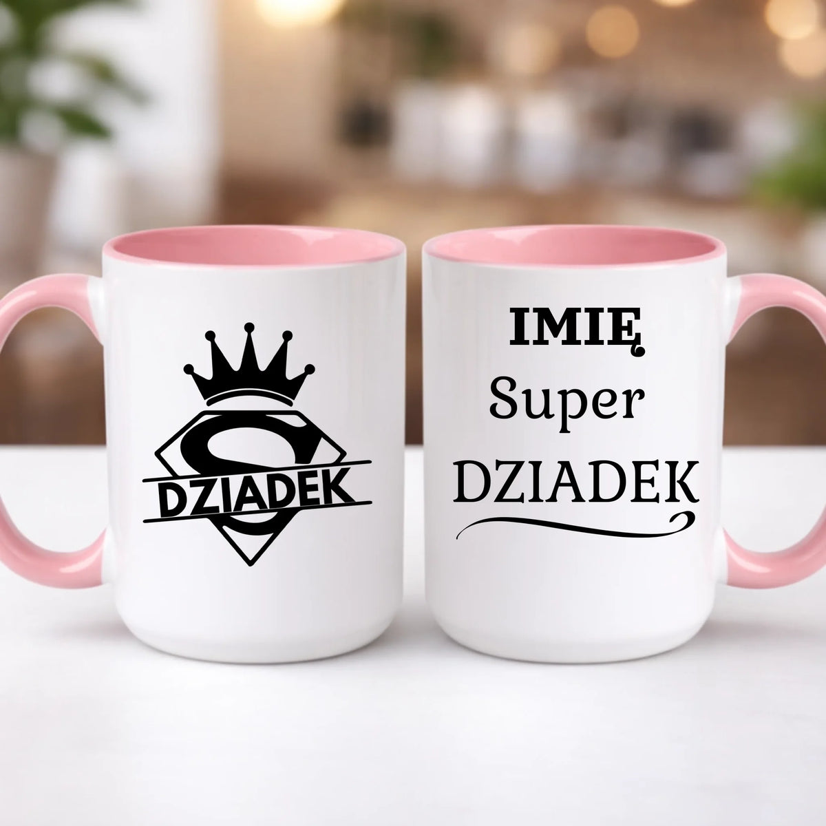 kubek z własnym nadrukiem 440ml personalizowane prezenty pl różowy