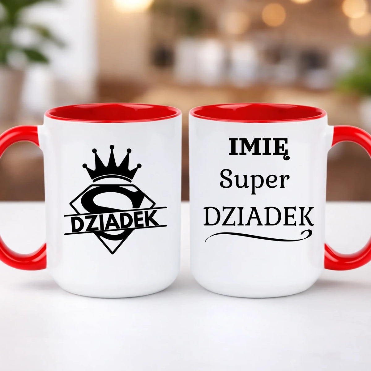 kubek z własnym nadrukiem 440ml personalizowane prezenty pl czerwony