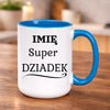 kubek z własnym nadrukiem 440ml personalizowane prezenty pl niebieski