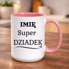 kubek z własnym nadrukiem 440ml personalizowane prezenty pl różowy