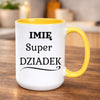 kubek z własnym nadrukiem 440ml personalizowane prezenty pl żółty