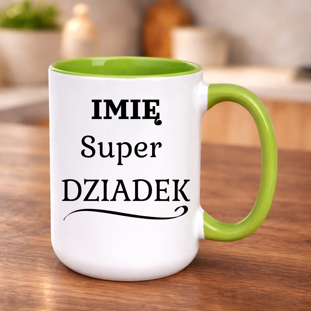 kubek z własnym nadrukiem 440ml personalizowane prezenty pl zielony