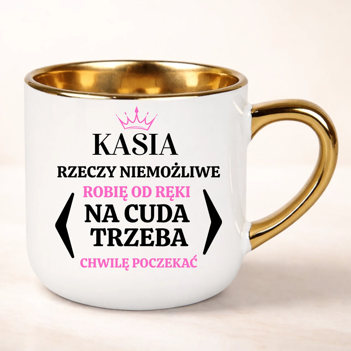 Kubek Rzeczy niemożliwe robię od ręki na cuda trzeba chwilę poczekać 400ml