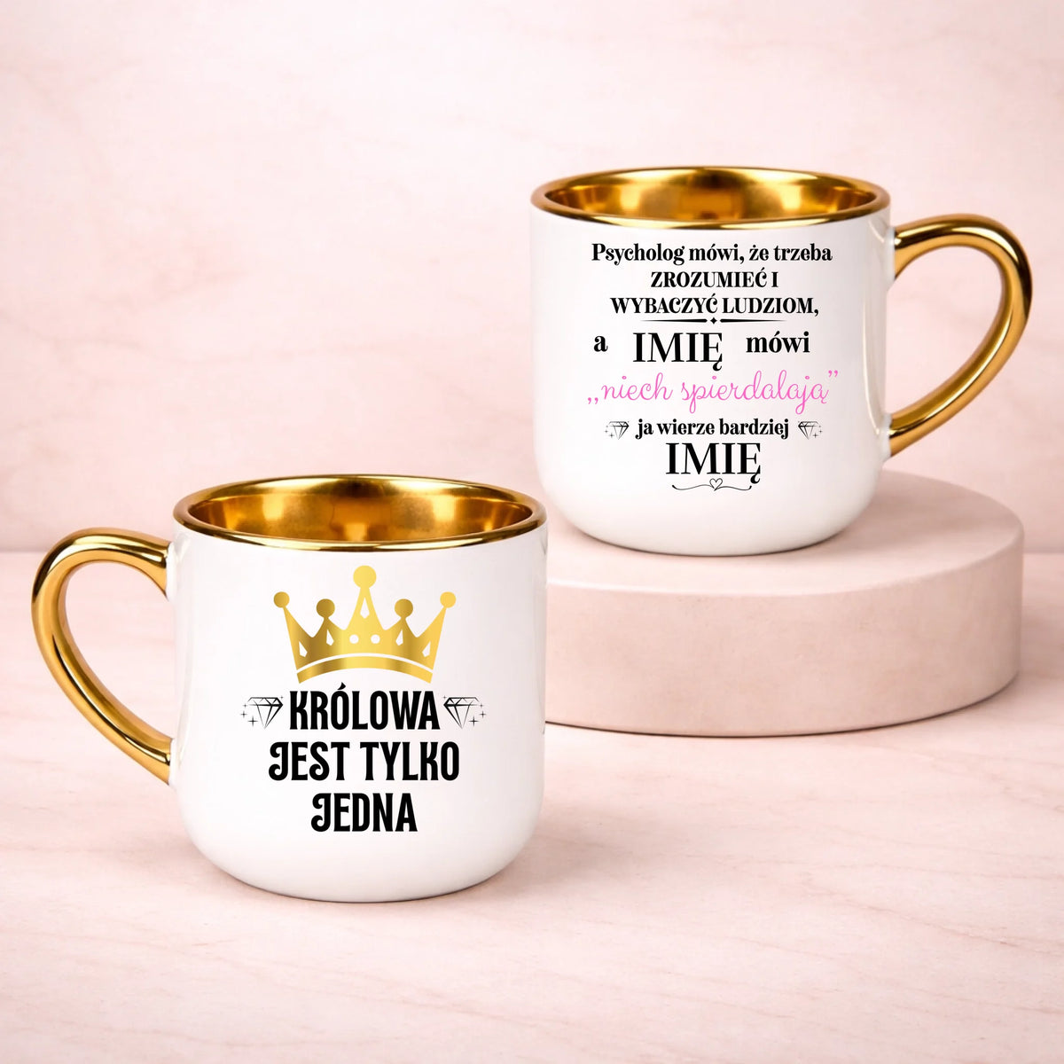 kubek z własnym nadrukiem 400ml personalizowane prezenty pl bialy