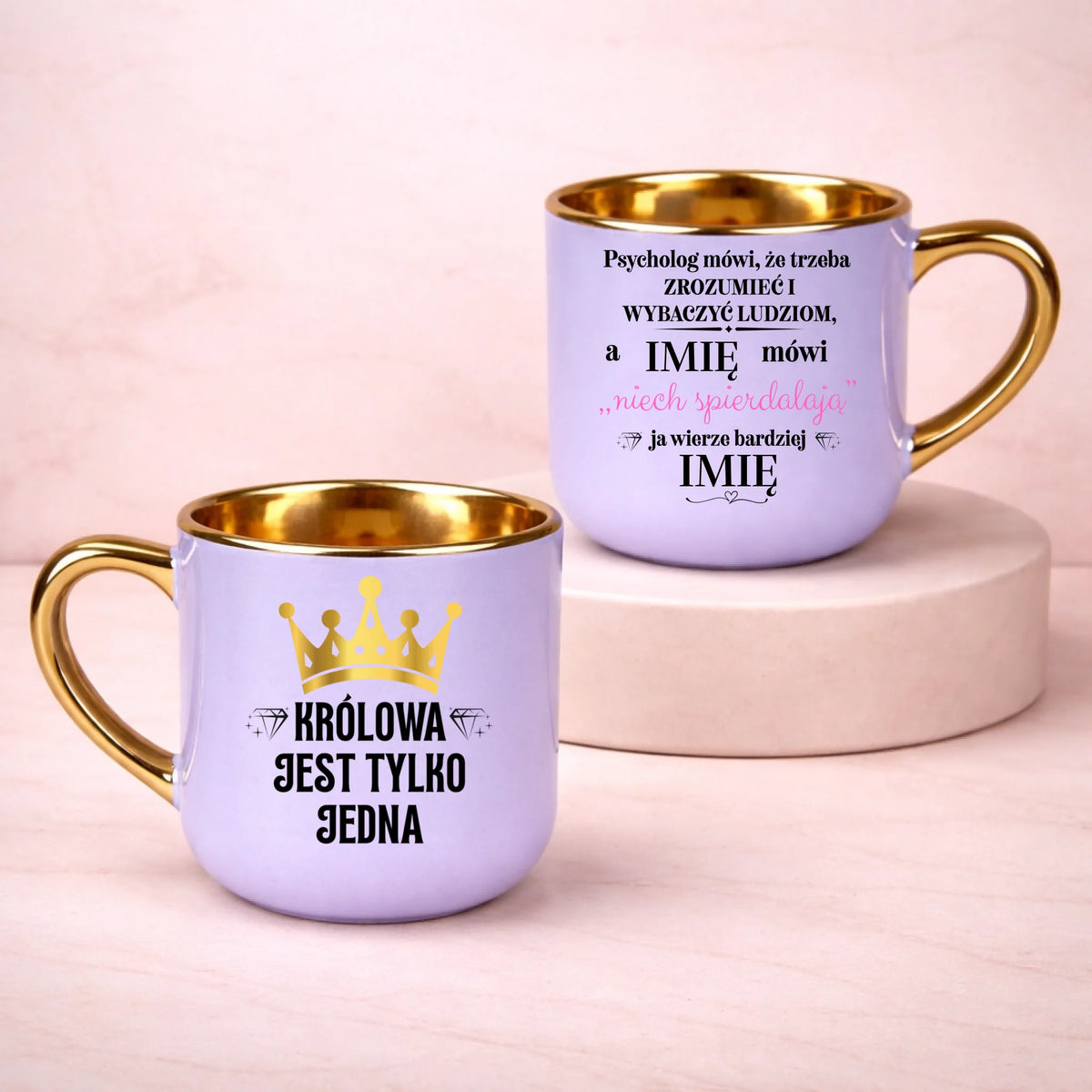 kubek z własnym nadrukiem 400ml personalizowane prezenty pl fioletowy