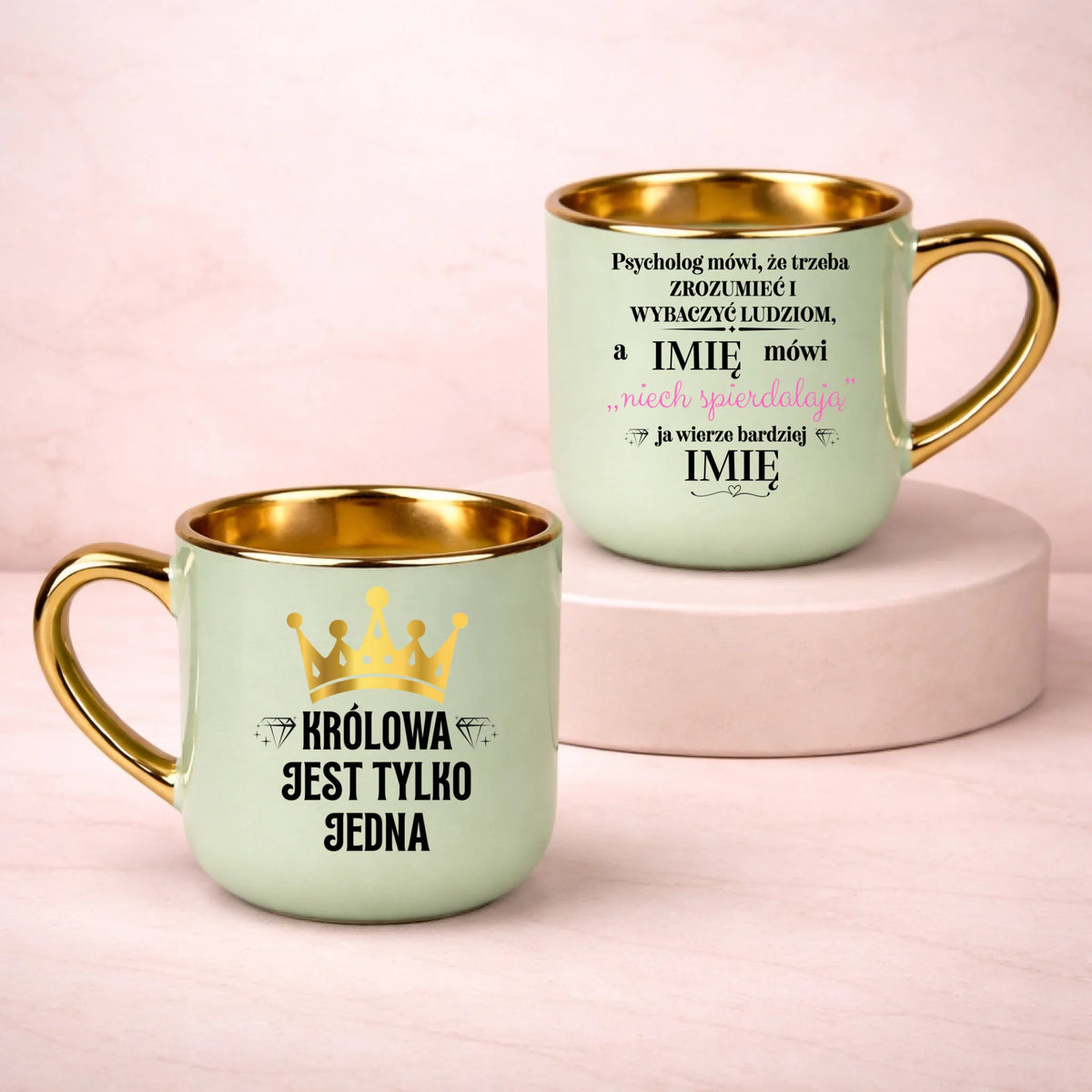 kubek z własnym nadrukiem 400ml personalizowane prezenty pl zielony