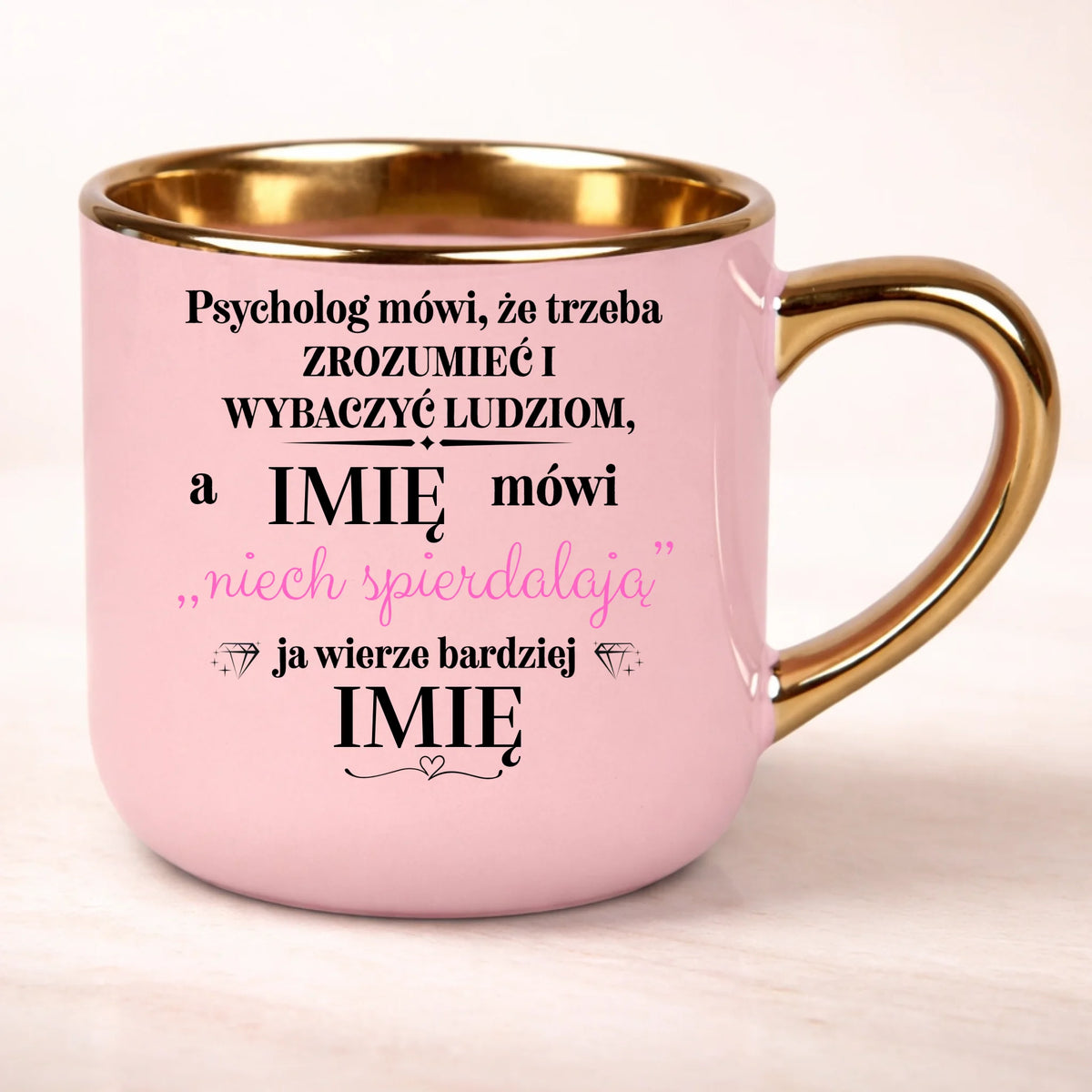 kubek personalizowany z nadrukiem 400ml rozowy