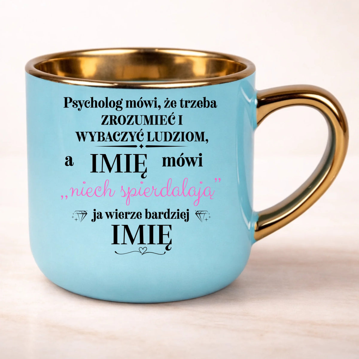 kubek personalizowany z nadrukiem 400ml niebieski