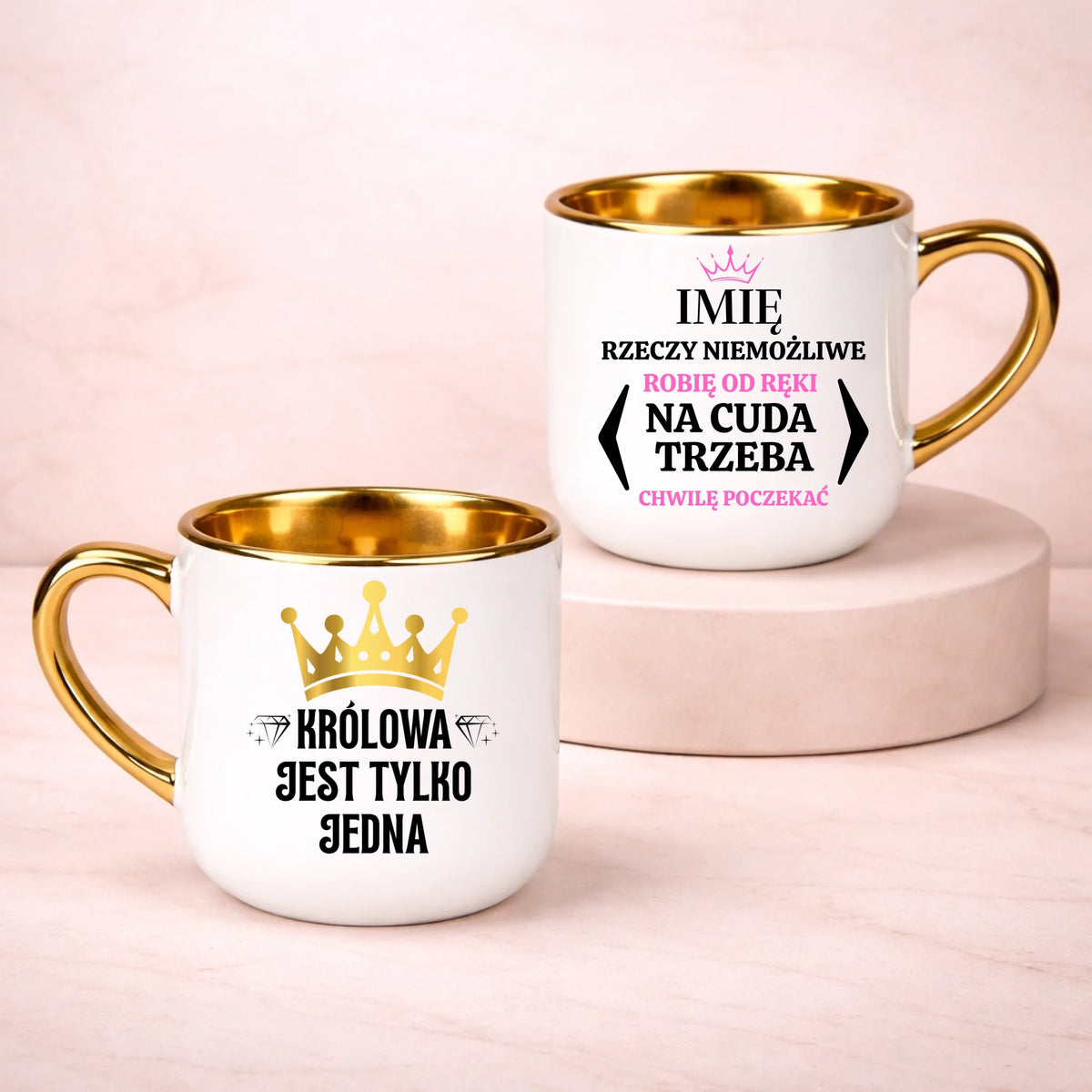 kubek z własnym nadrukiem 400ml personalizowane prezenty pl bialy